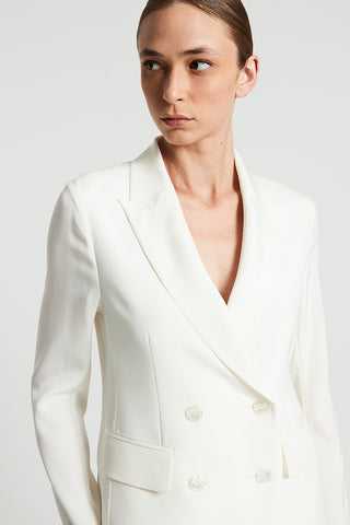 Double-breasted blazer in crepe de chine