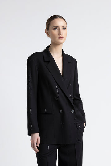 Technical wool double-breasted blazer  