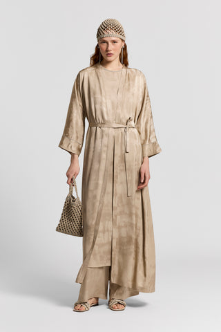 Fluid viscose jacquard trousers