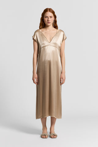 Shiny viscose satin dress