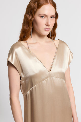 Shiny viscose satin dress