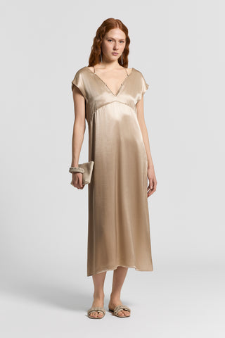 Shiny viscose satin dress