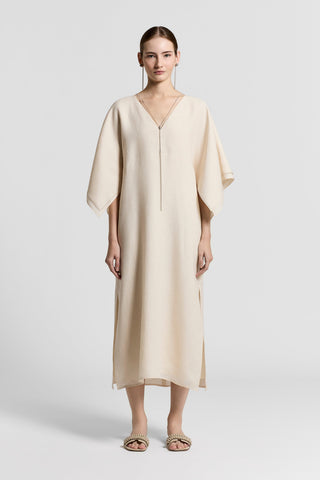 Lightweight pure linen canvas dress