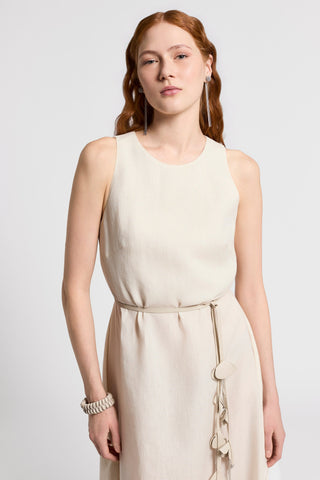 Lightweight pure linen canvas dress