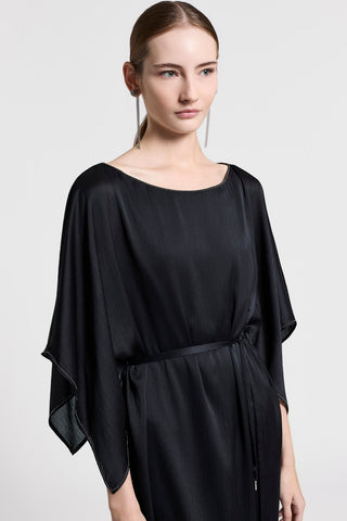 Fließendes Kleid aus Crêpe-de-Chine-Satin