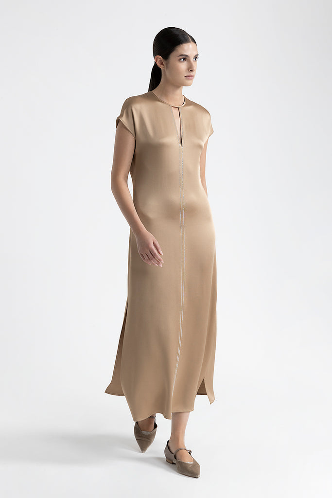 Round neck midi dress  