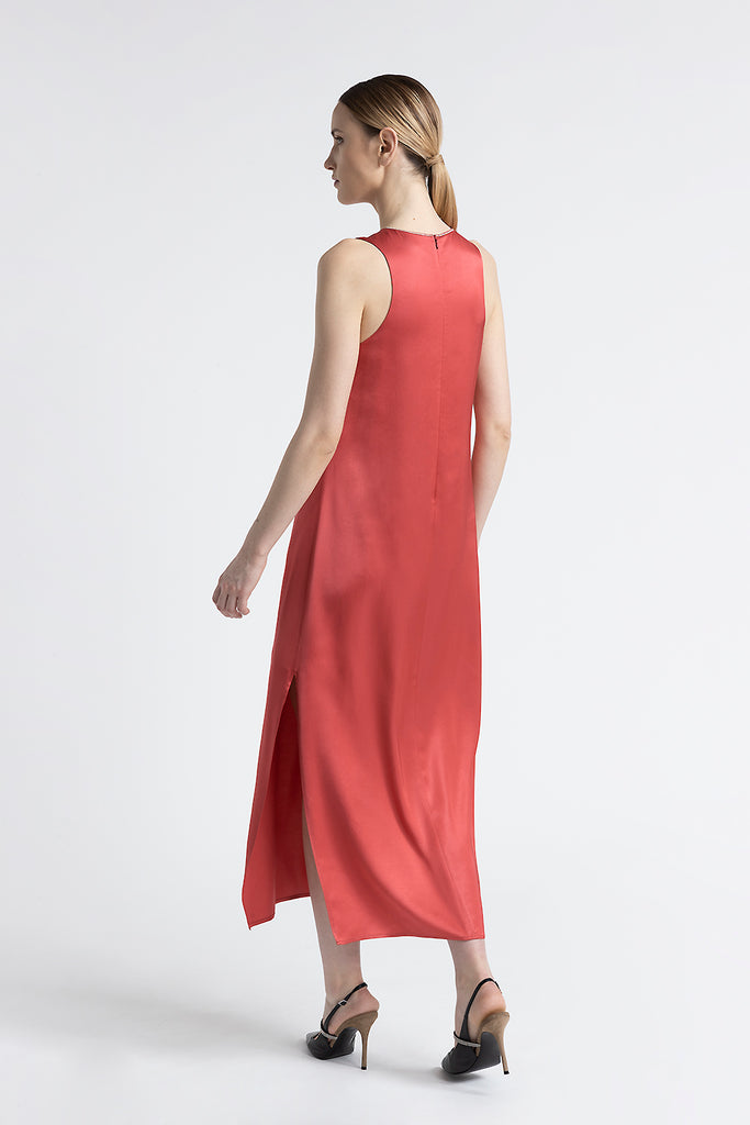 Viscose satin long dress  