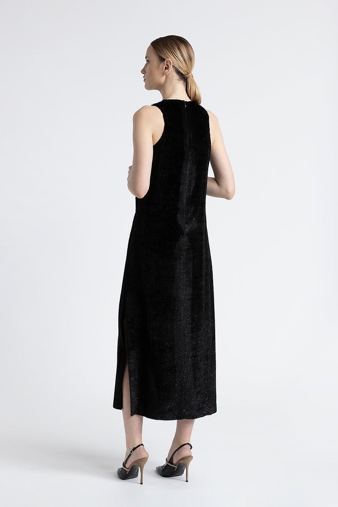 Velvet long sleeveless dress  