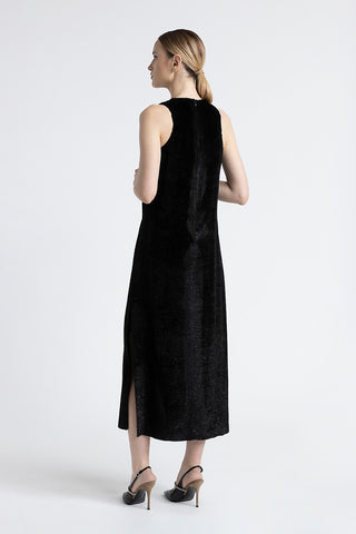 Velvet long sleeveless dress  