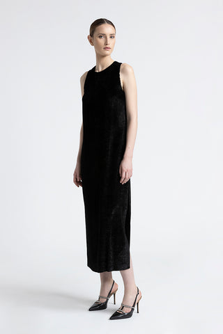 Velvet long sleeveless dress  