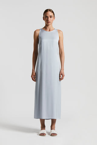 Viscose long dress with scoop back