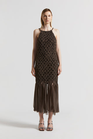 Long dress in ultra-light chiffon