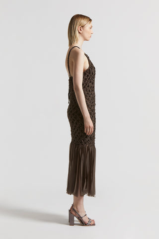 Long dress in ultra-light chiffon