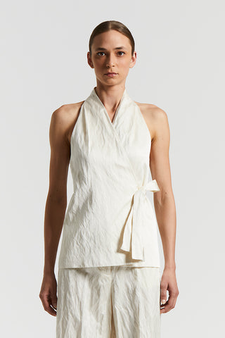 Linen cotton crushed satin waistcoat