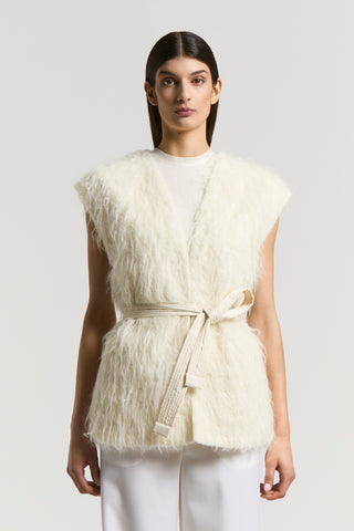 Wool and alpaca faux fur vest