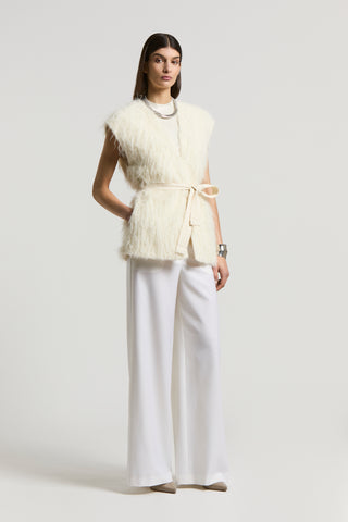 Wool and alpaca faux fur vest
