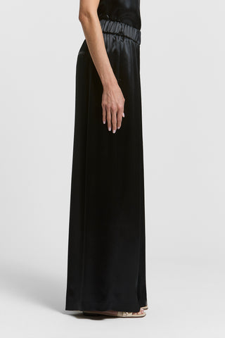 Fluid viscose satin trousers