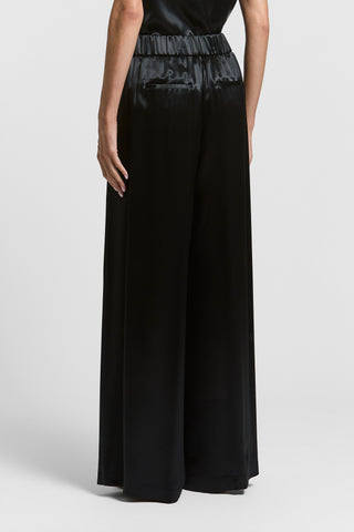 Fluid viscose satin trousers