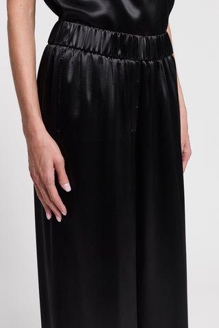 Fluid viscose satin trousers
