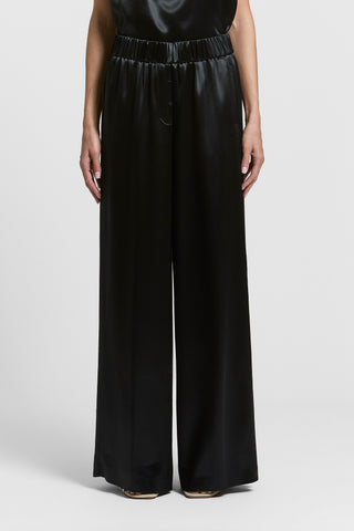 Fluid viscose satin trousers