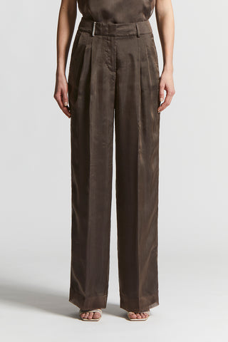 Trousers in lightweight silk organza