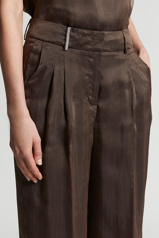 Trousers in lightweight silk organza