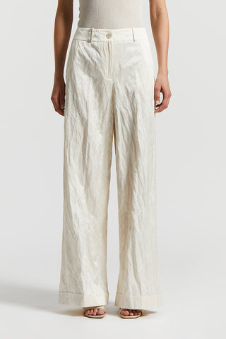 Crushed satin palazzo trousers