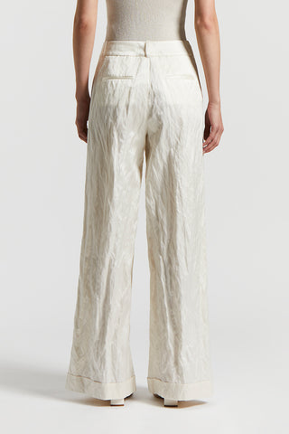 Crushed satin palazzo trousers