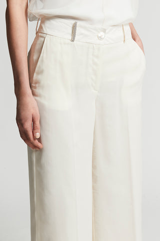 Trousers in lightweight silk organza