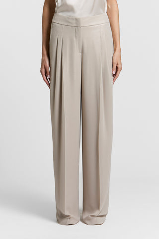Pantalón palazzo de georgette con efecto mojado