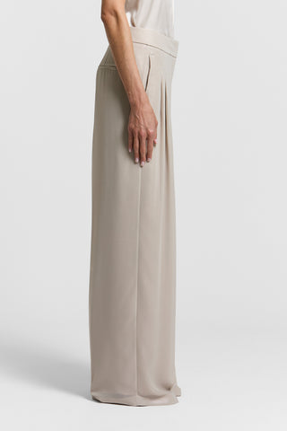 Pantalón palazzo de georgette con efecto mojado
