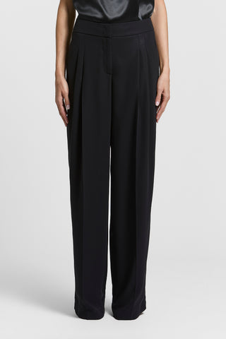 Pantalón palazzo de georgette con efecto mojado