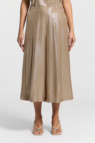 Viscose lamé twill trousers