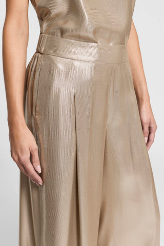 Viscose lamé twill trousers