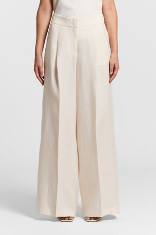 Pure linen canvas trousers