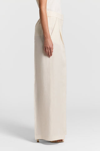 Pure linen canvas trousers