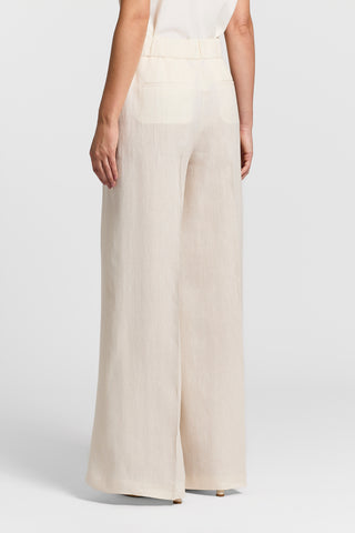 Pure linen canvas trousers
