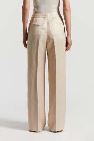 Fluid viscose linen twill trousers