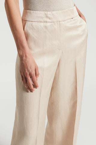 Fluid viscose linen twill trousers