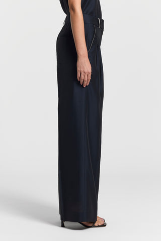 Palazzo trousers with double pleats