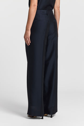 Palazzo trousers with double pleats