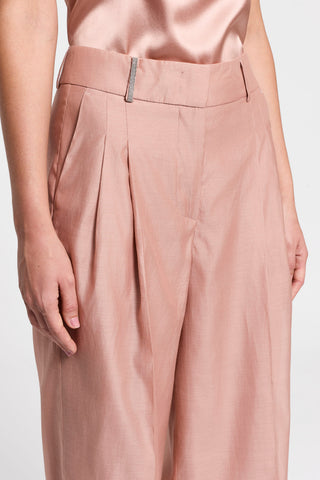 Matte silk and cotton organza trousers