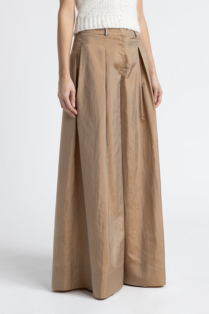 Light silk blend wide leg trousers  