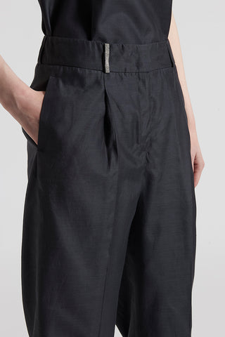 Silk and cotton organza trousers