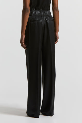 Laminated viscose trousers