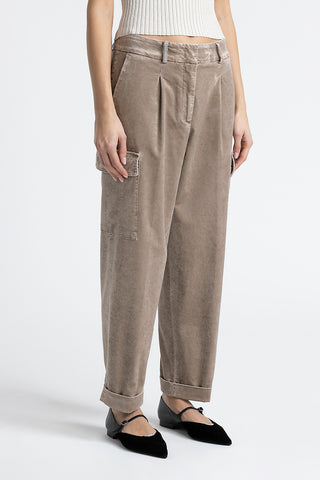 Corduroy carrot cargo trousers  