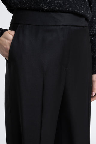 Pure wool straight leg trousers  