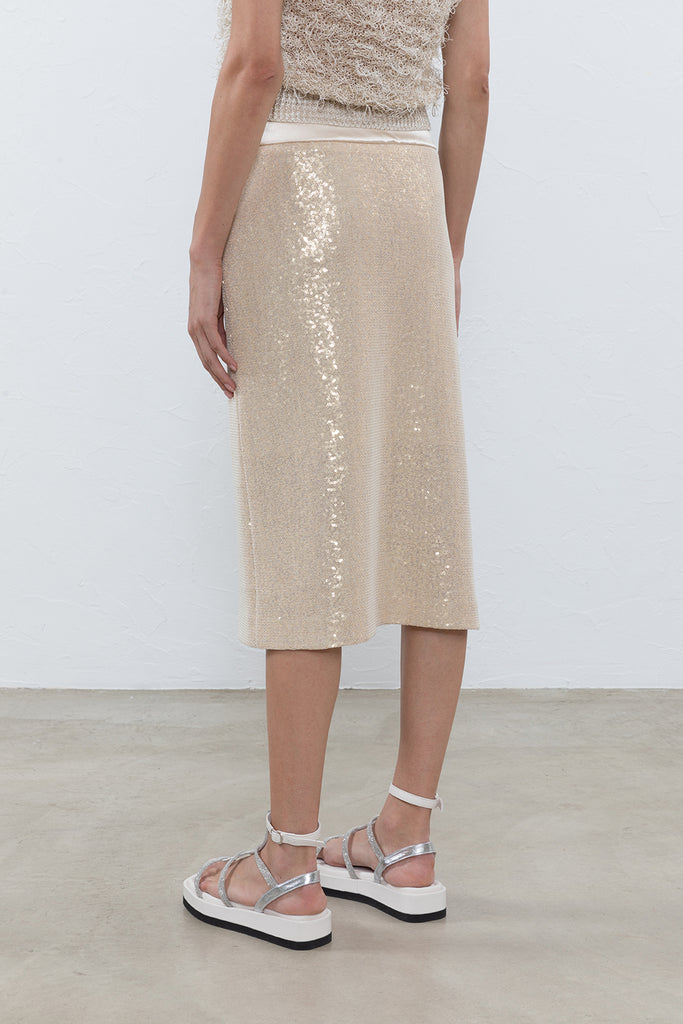 Tulle and sequins midi skirt  