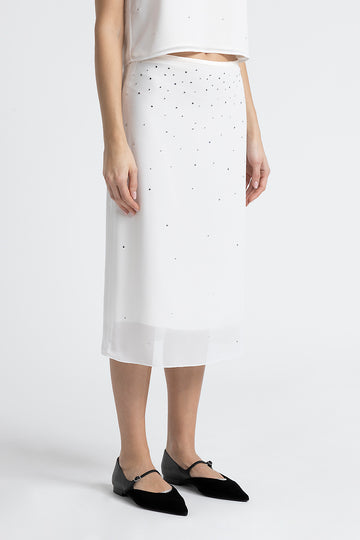 Light crepe semi-sheer skirt  