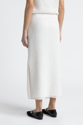 Wool, mohair and silk mesh long skirt  